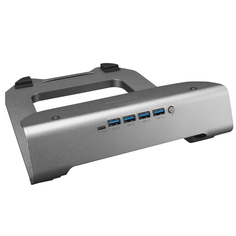 ADS-T6U RAMP 4 Adet USB 3,0 HUB ile RGB Işıklı Alüminyum Dizüstü Bilgisayar Standı - Rampage