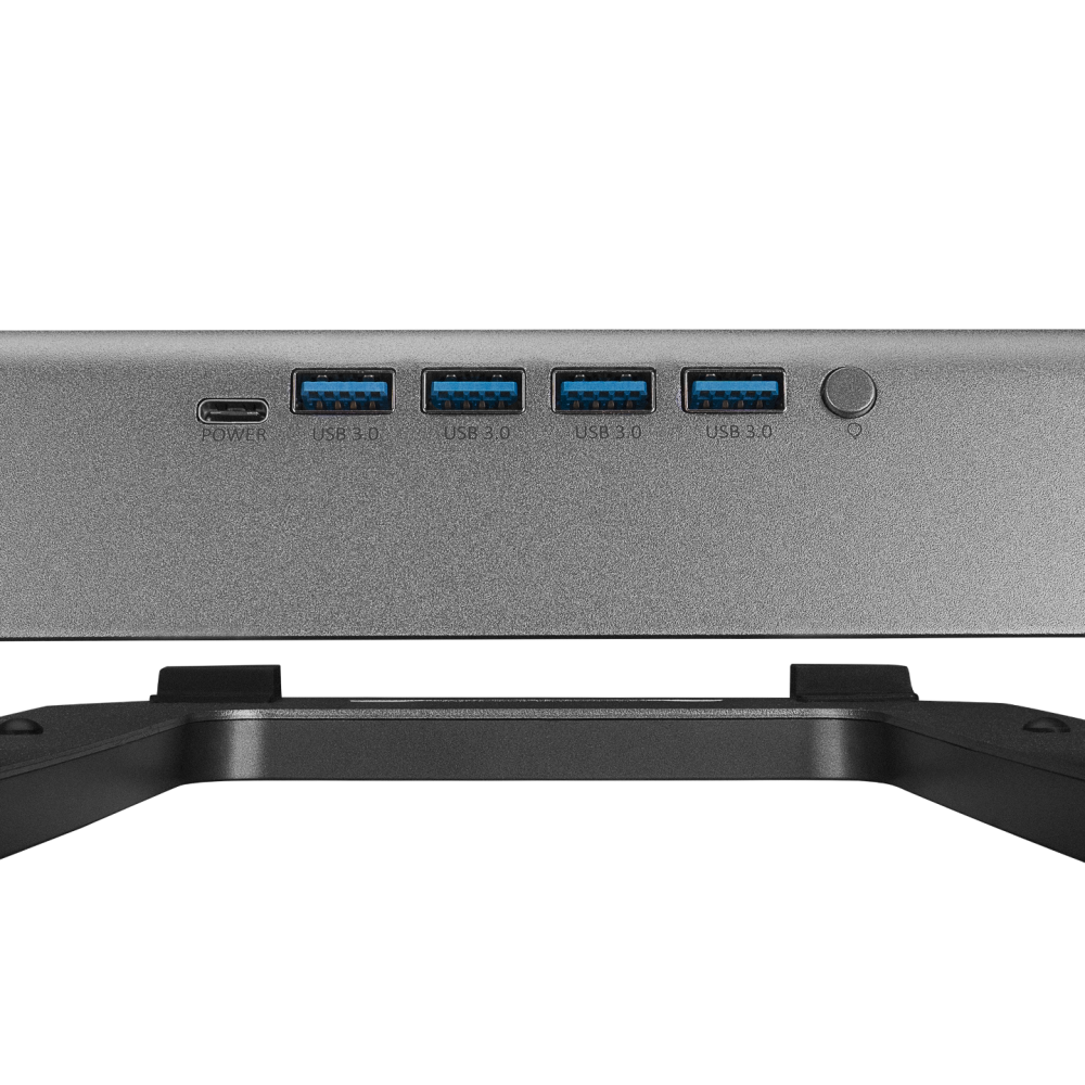 ADS-T6U RAMP 4 Adet USB 3,0 HUB ile RGB Işıklı Alüminyum Dizüstü Bilgisayar Standı - Rampage
