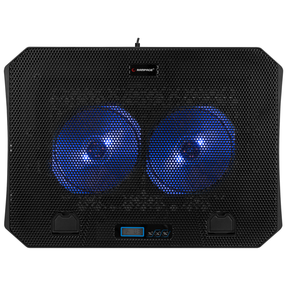 AD-RC44 SNOW Siyah 2 Fanlı LCD Göstergeli 15-17 Notebook Soğutucu Stand - Rampage