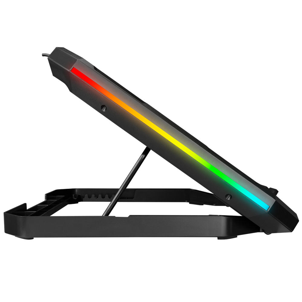 AD-RC15 SPEAR Siyah 5 Fan 2 USB RGB Işıklı 15-17 inç Notebook Soğutucu Stand - Rampage