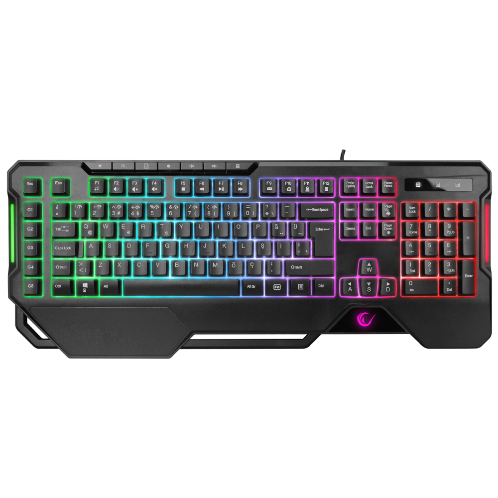 KB-R121 CRYPTO Siyah Usb RGB Aydınlatmalı Membrane Q Makrolu Gaming Oyuncu Klavye