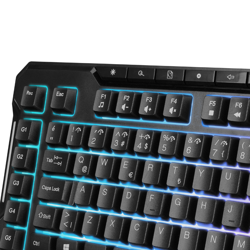 KB-R121 CRYPTO Siyah Usb RGB Aydınlatmalı Membrane Q Makrolu Gaming Oyuncu Klavye