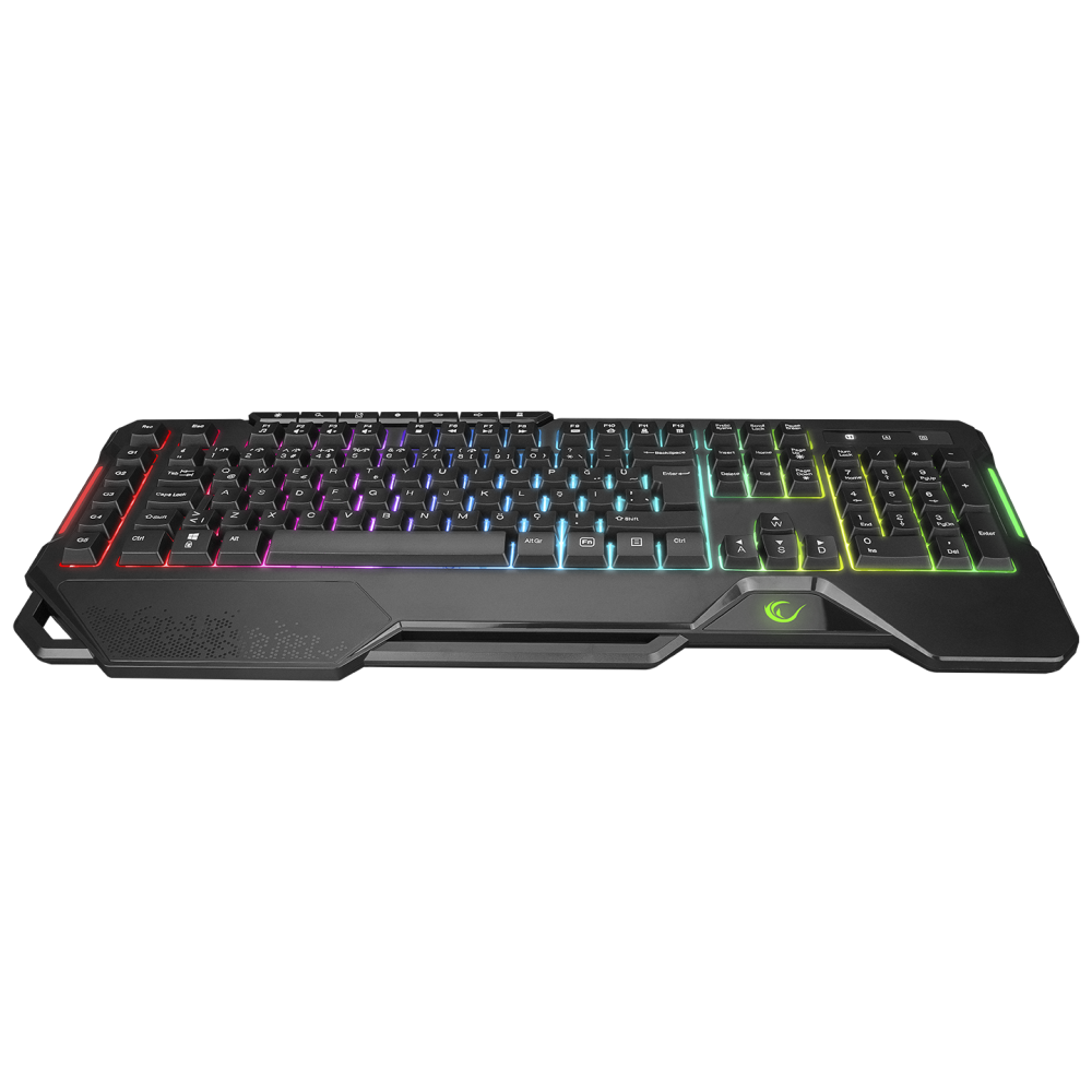 KM-R96 ELEMENTAL Siyah RGB Aydınlatmalı Q Oyuncu Multmedia Klavye ve 7200 dpi Mouse Gaming Set - Rampage