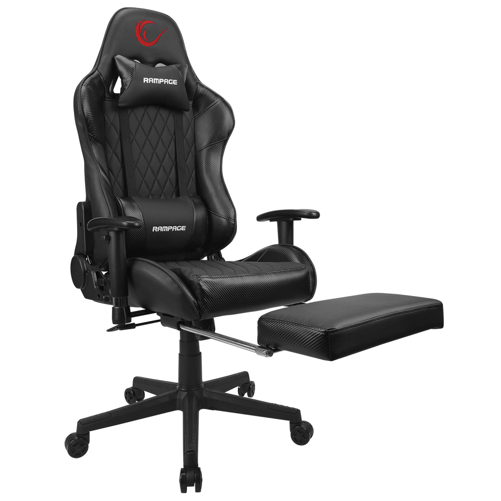 KL-R71 EMPIRE Ayak Dayama Yerli Siyah/Silver Gaming Oyuncu Koltuğu - Rampage