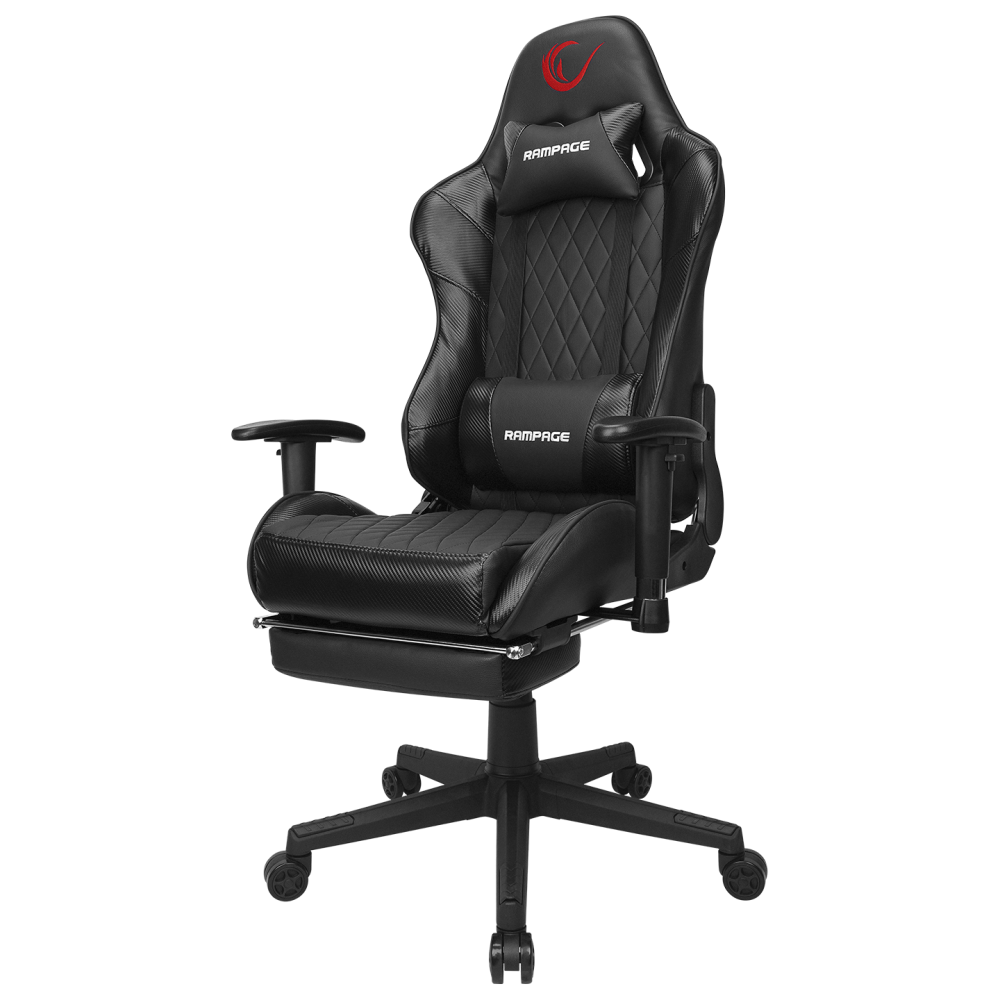 KL-R71 EMPIRE Ayak Dayama Yerli Siyah/Silver Gaming Oyuncu Koltuğu - Rampage