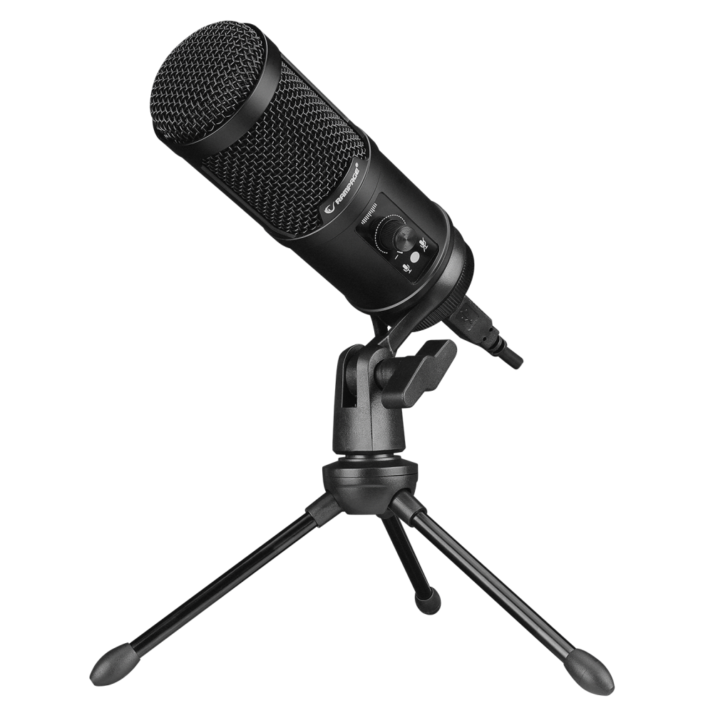 RA-MP65 X-FUSE Sıyah 1.5M USB Kablo Tripodlu Masaüstü Mikrofon - Rampage