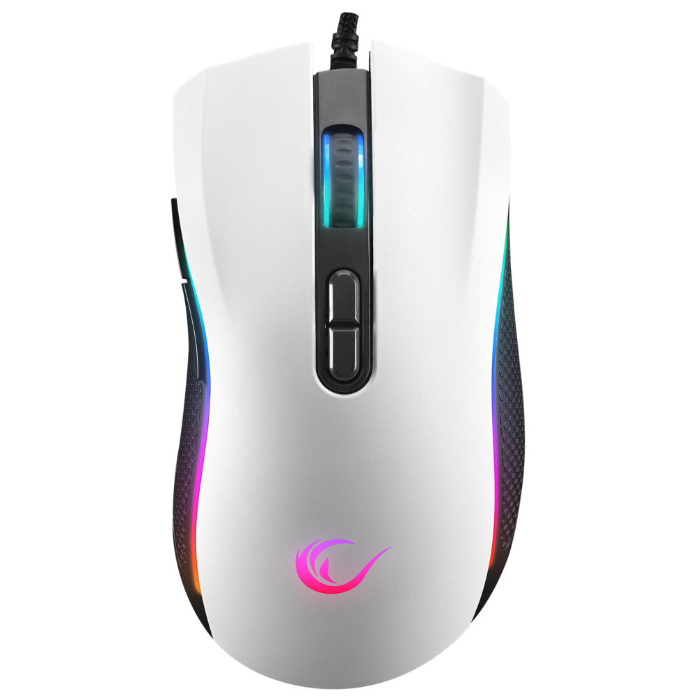 SMX-R44 V2 Makrolu Beyaz 12800 DPI RGB Ledli 80 Million Huano Switch Gaming Oyuncu Mouse - Rampage