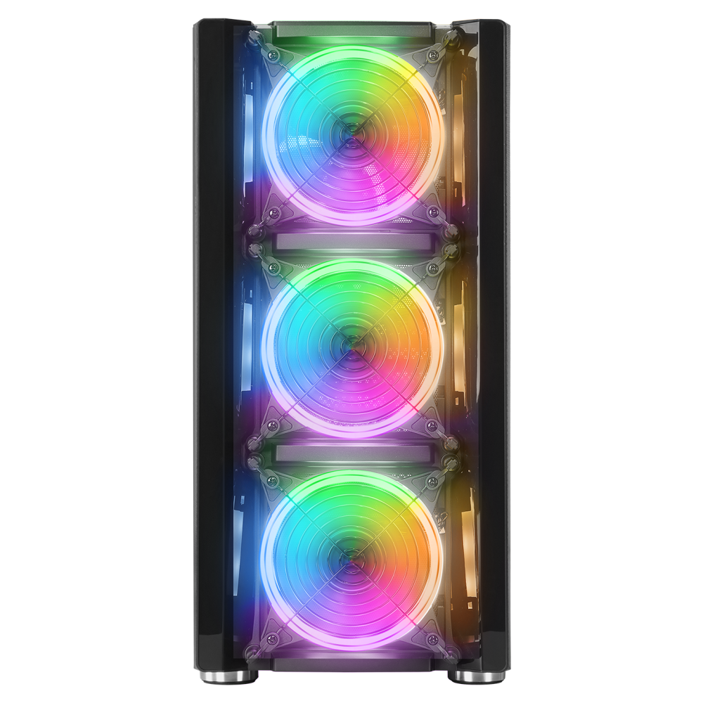 HACKER 650W 80+ BRONZE Siyah 4*RGB Auto Fan ATX Mid-T Gaming Oyuncu Kasası - Rampage