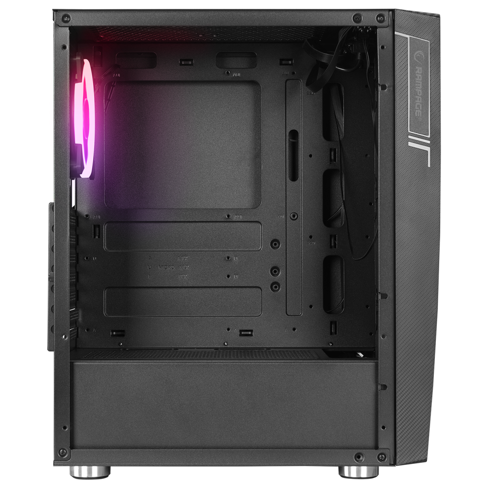 HACKER 650W 80+ BRONZE Siyah 4*RGB Auto Fan ATX Mid-T Gaming Oyuncu Kasası - Rampage