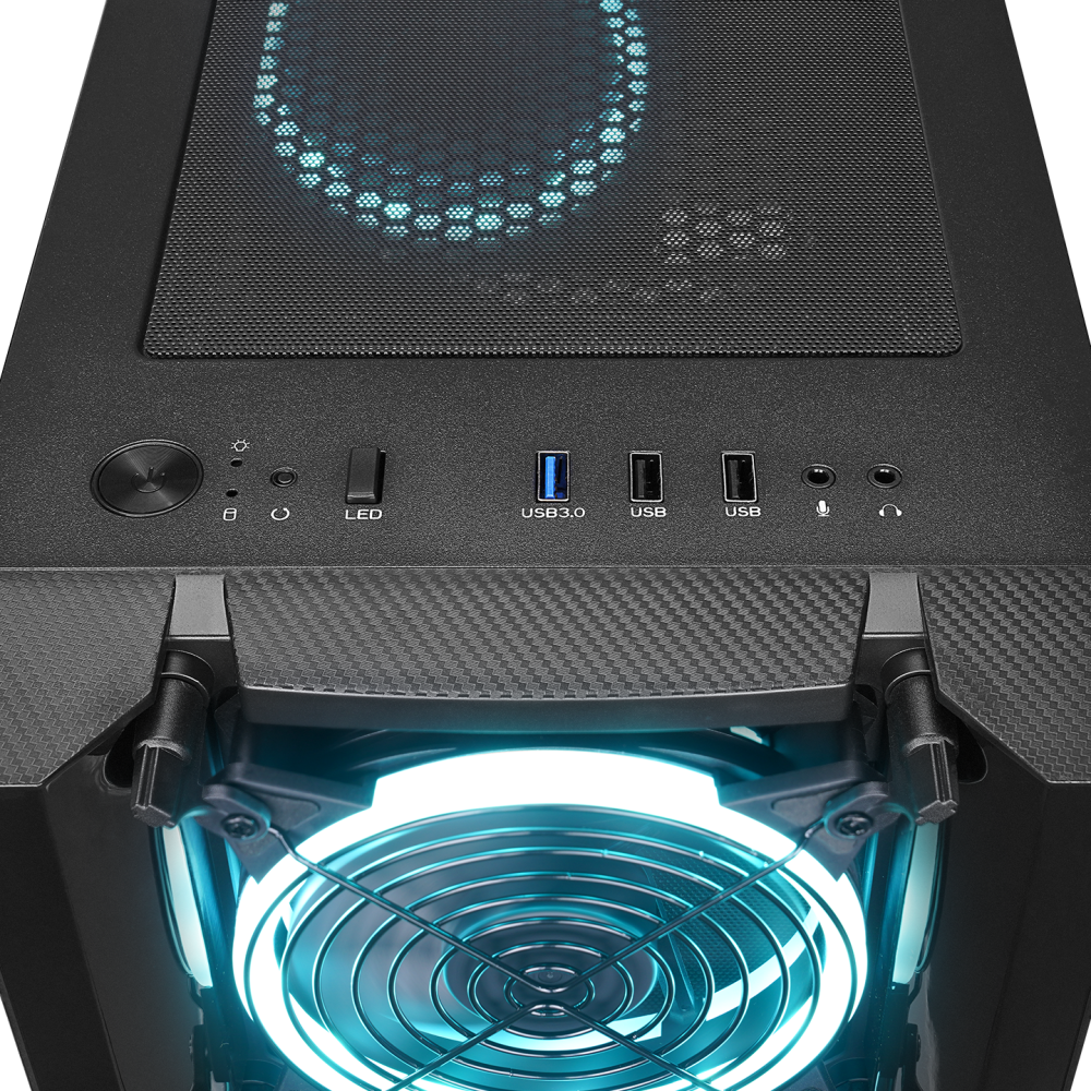 HACKER 650W 80+ BRONZE Siyah 4*RGB Auto Fan ATX Mid-T Gaming Oyuncu Kasası - Rampage