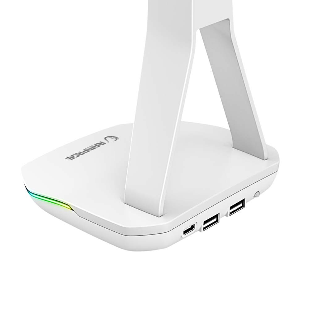 TOWER T14 Kulaklık İçin Stand RGB Işıklı 2*Usb Port Beyaz