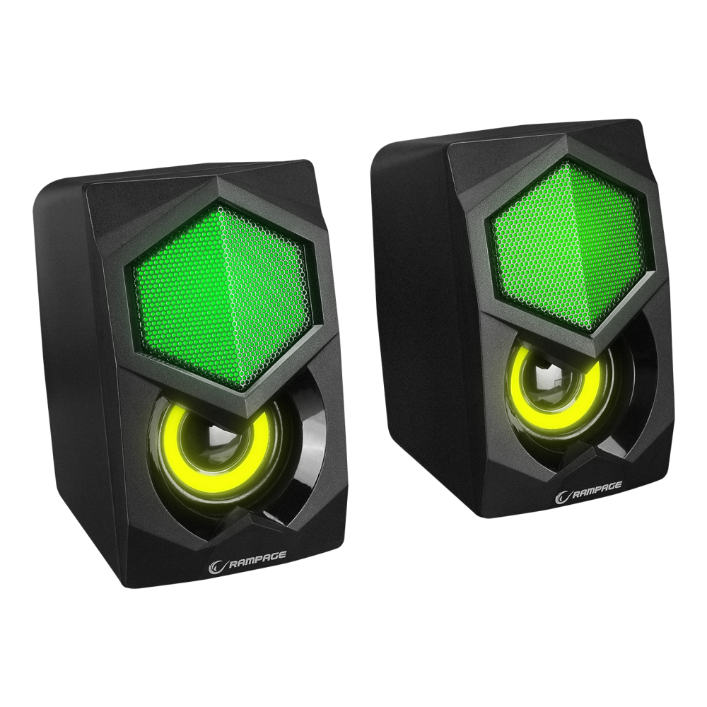 RMS-175BT 2+1 5W*2 Bluetooth+USB-TF-FM Rainbow Aydınlatmalı Gaming Speaker Hoparlör - Rampage