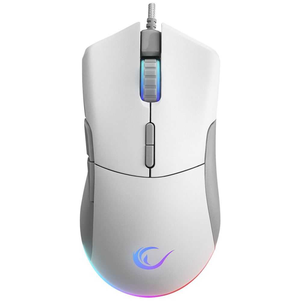 SMX-R21 COMPACT Usb Beyaz/Gri RGB Işıklı+Macro 7200dpi / 1000hz Gaming Oyuncu Mouse - Rampage