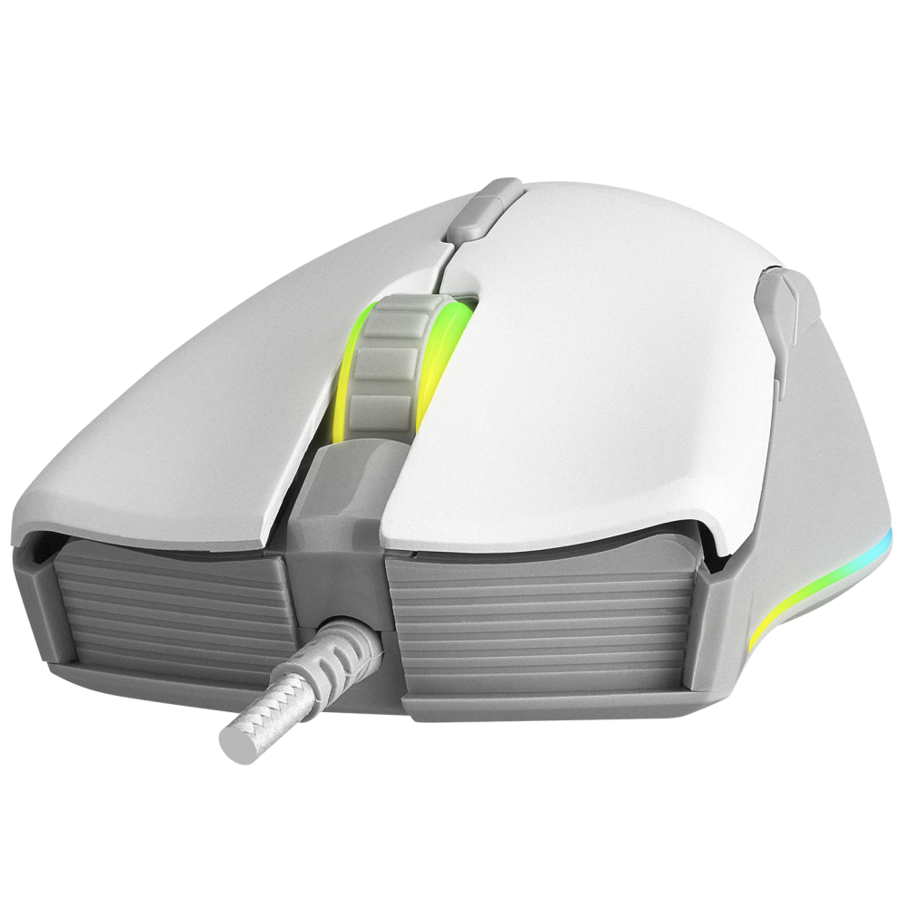 SMX-R21 COMPACT Usb Beyaz/Gri RGB Işıklı+Macro 7200dpi / 1000hz Gaming Oyuncu Mouse - Rampage