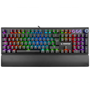 KB-R92 THUNDER Siyah USB Bilek Destekli Red Switch Full RGB Q Gaming Oyuncu Mekanik Klavye - Rampage