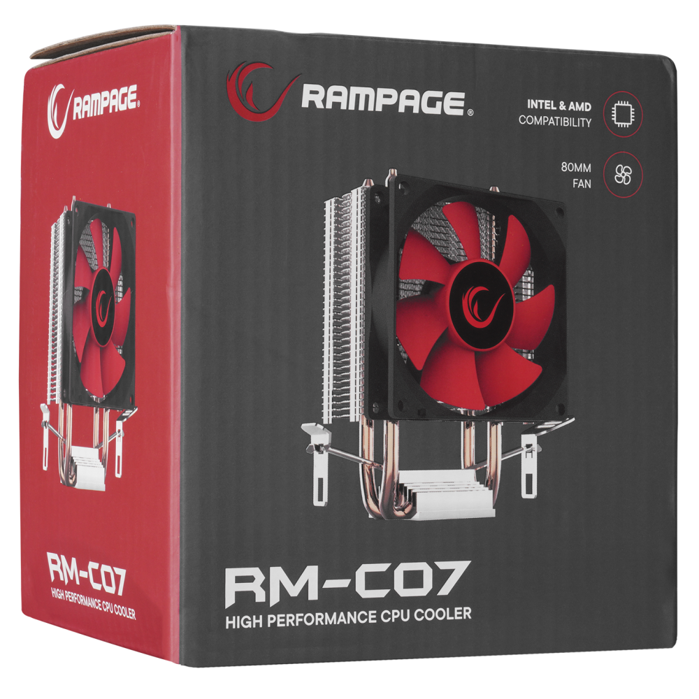 RM-C07 35CFM 1500RPM 8cm AMD/Intel LGA1200 Uyumlu Hava Soğutmalı CPU Fan - Rampage