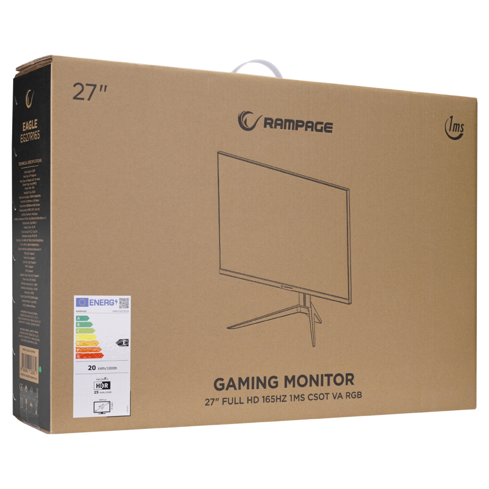 Eagle EG27R165 27” 165Hz 1ms FHD Oyuncu Monitörü - Rampage