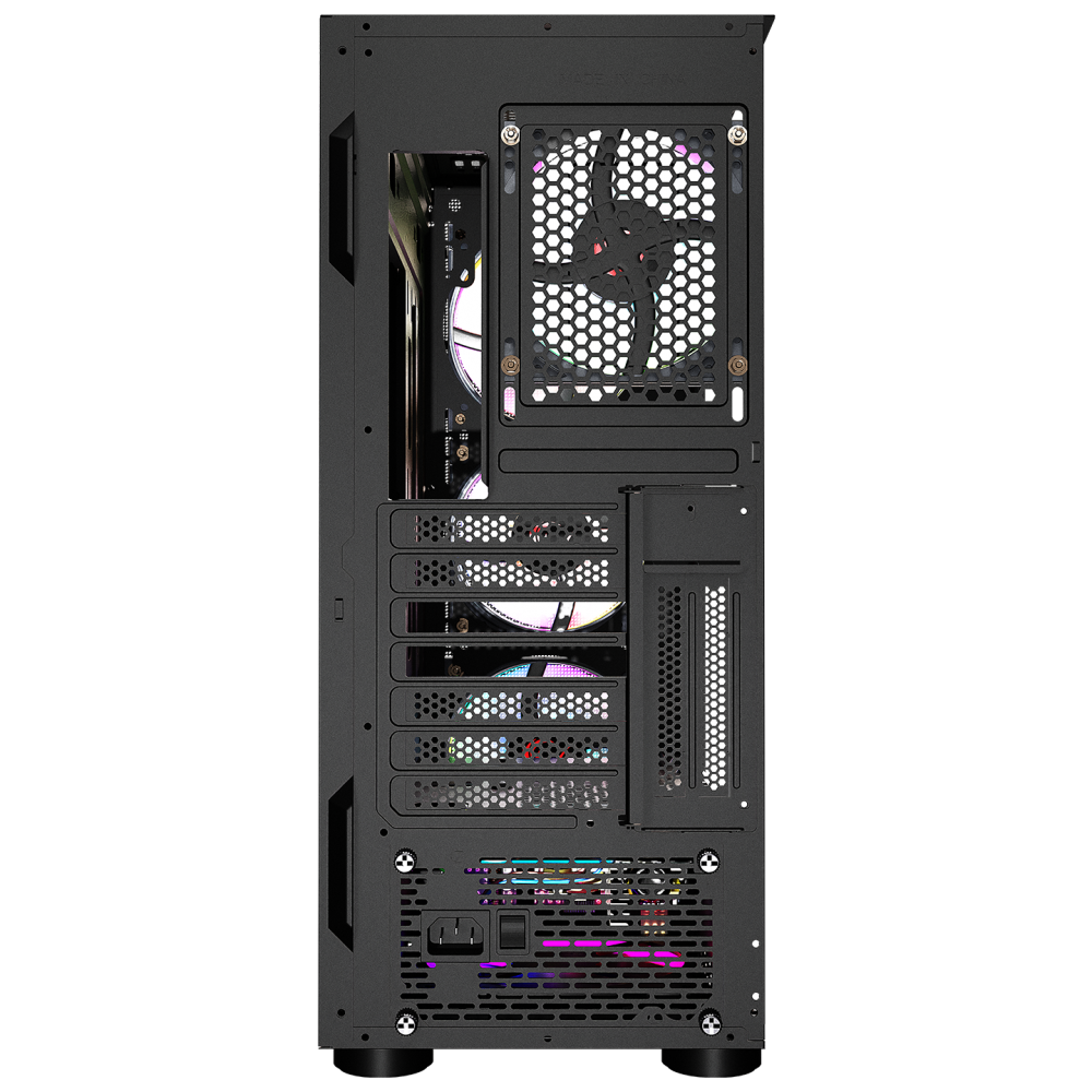 HOLLOW 650W 80+ 4*12cm ARGB Fan+Kontrolcü Temperli Camlı Mid-T Gaming Oyuncu Kasası - Rampage