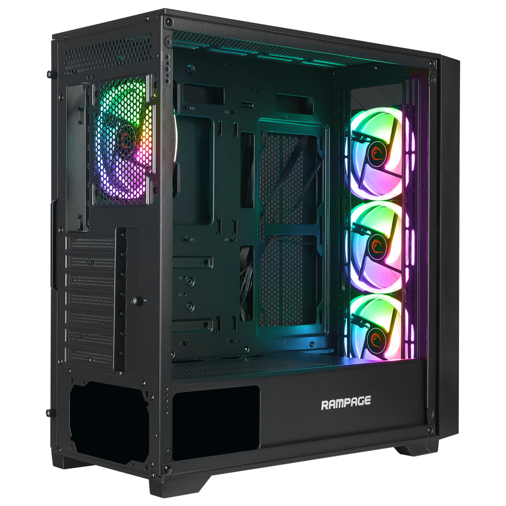 PRIME Mesh+Temperli Cam 4*ARGB Fan+Hub E-ATX Mid-T Gaming Oyuncu Kasası - Rampage