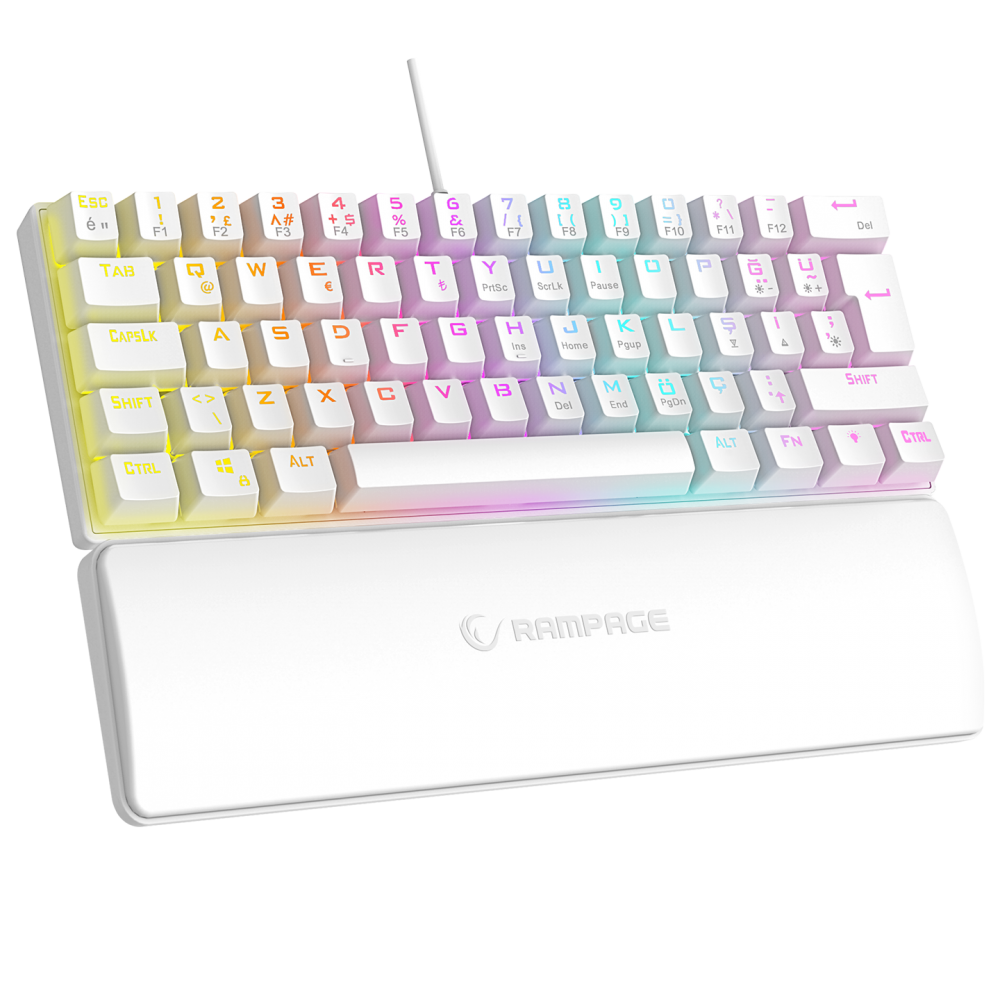 PLOWER K60 Beyaz Bilek Destekli Red Switch Gaming Oyuncu Klavye - Rampage