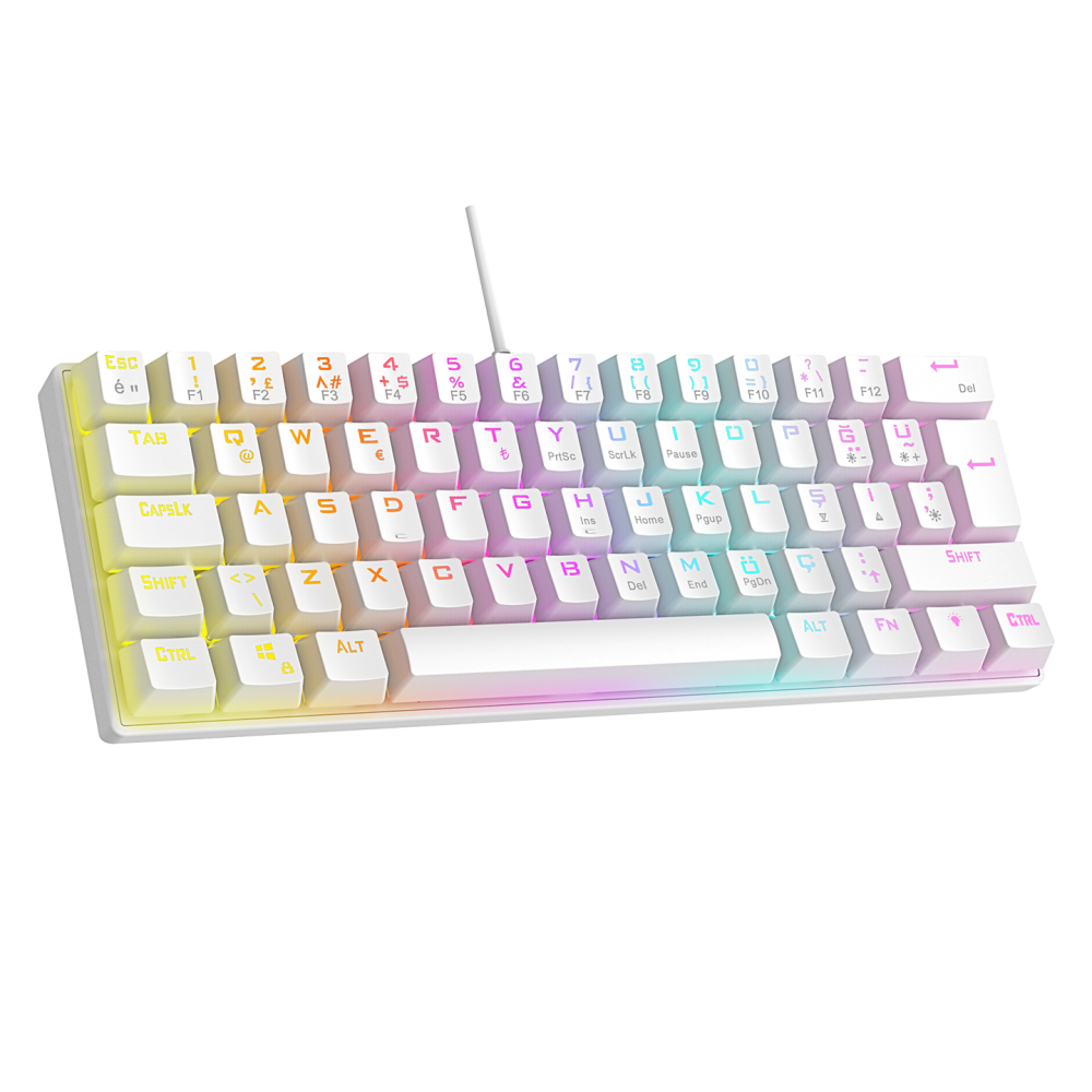 PLOWER K60 Beyaz Bilek Destekli Red Switch Gaming Oyuncu Klavye - Rampage