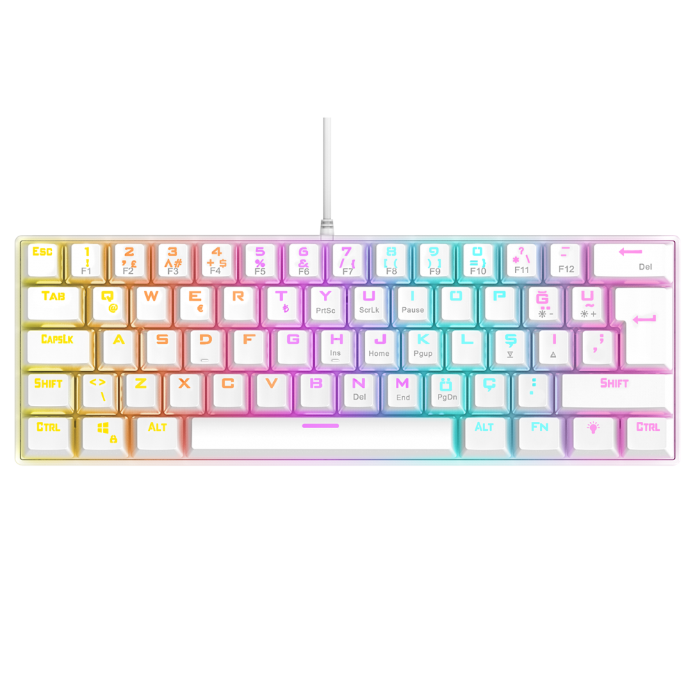 PLOWER K60 Beyaz Bilek Destekli Red Switch Gaming Oyuncu Klavye - Rampage
