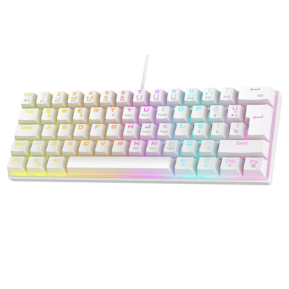 PLOWER K60 Beyaz Bilek Destekli Red Switch Gaming Oyuncu Klavye - Rampage