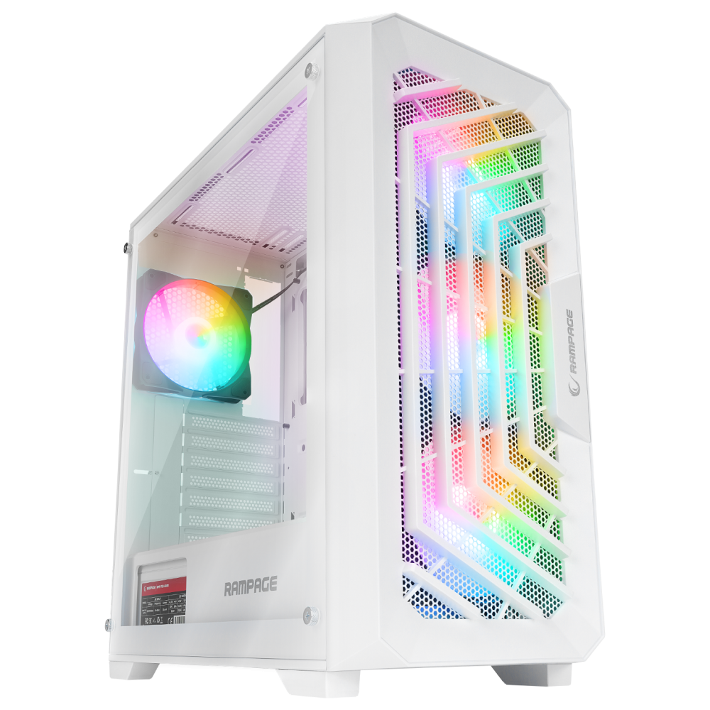 SPEAR 750W 80+ BRONZE Beyaz 4*RGB Auto Fan ATX Mid-T Gaming Oyuncu Kasası - Rampage