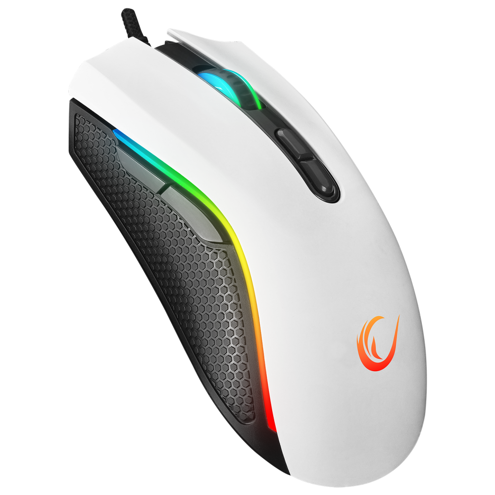 SMX-R44 V2 Makrolu Beyaz 12800 DPI RGB Ledli 80 Million Huano Switch Gaming Oyuncu Mouse - Rampage