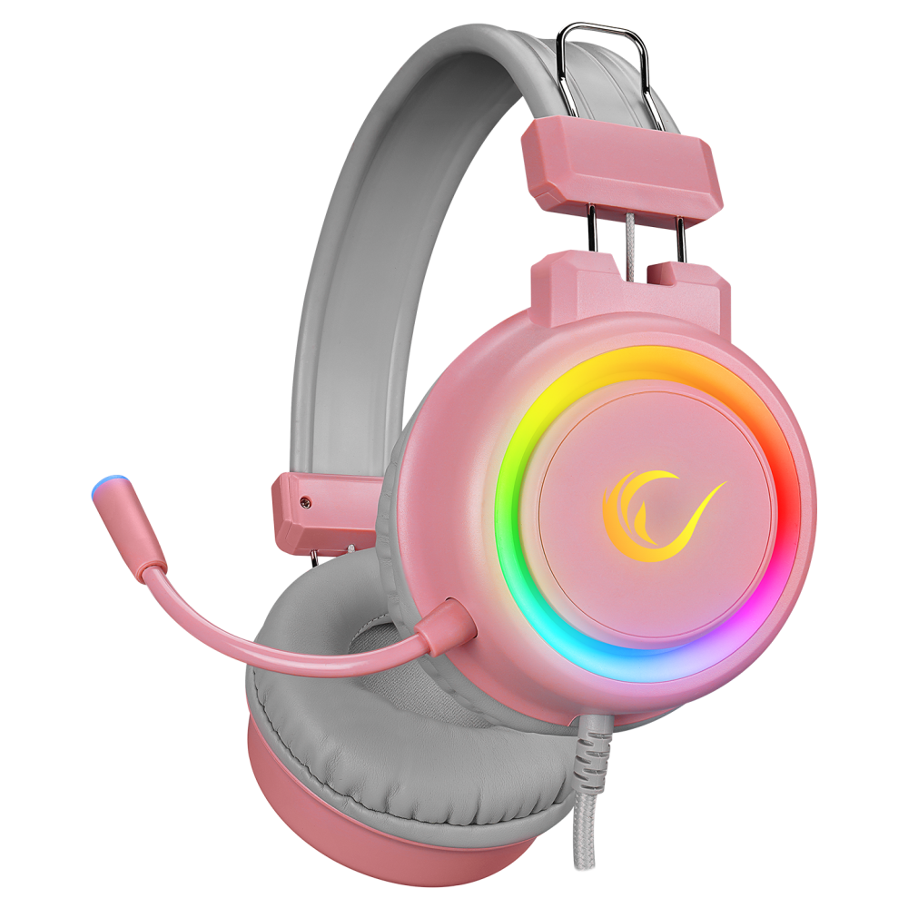 SN-R10 ALQUIST 3.5mm RGB Oyuncu Kulaklığı - Pembe - Rampage