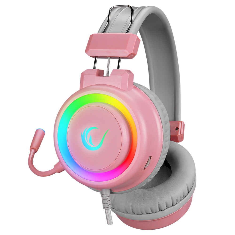 SN-R10 ALQUIST 3.5mm RGB Oyuncu Kulaklığı - Pembe - Rampage