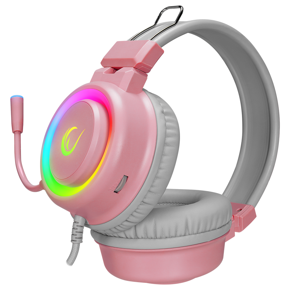SN-R10 ALQUIST 3.5mm RGB Oyuncu Kulaklığı - Pembe - Rampage