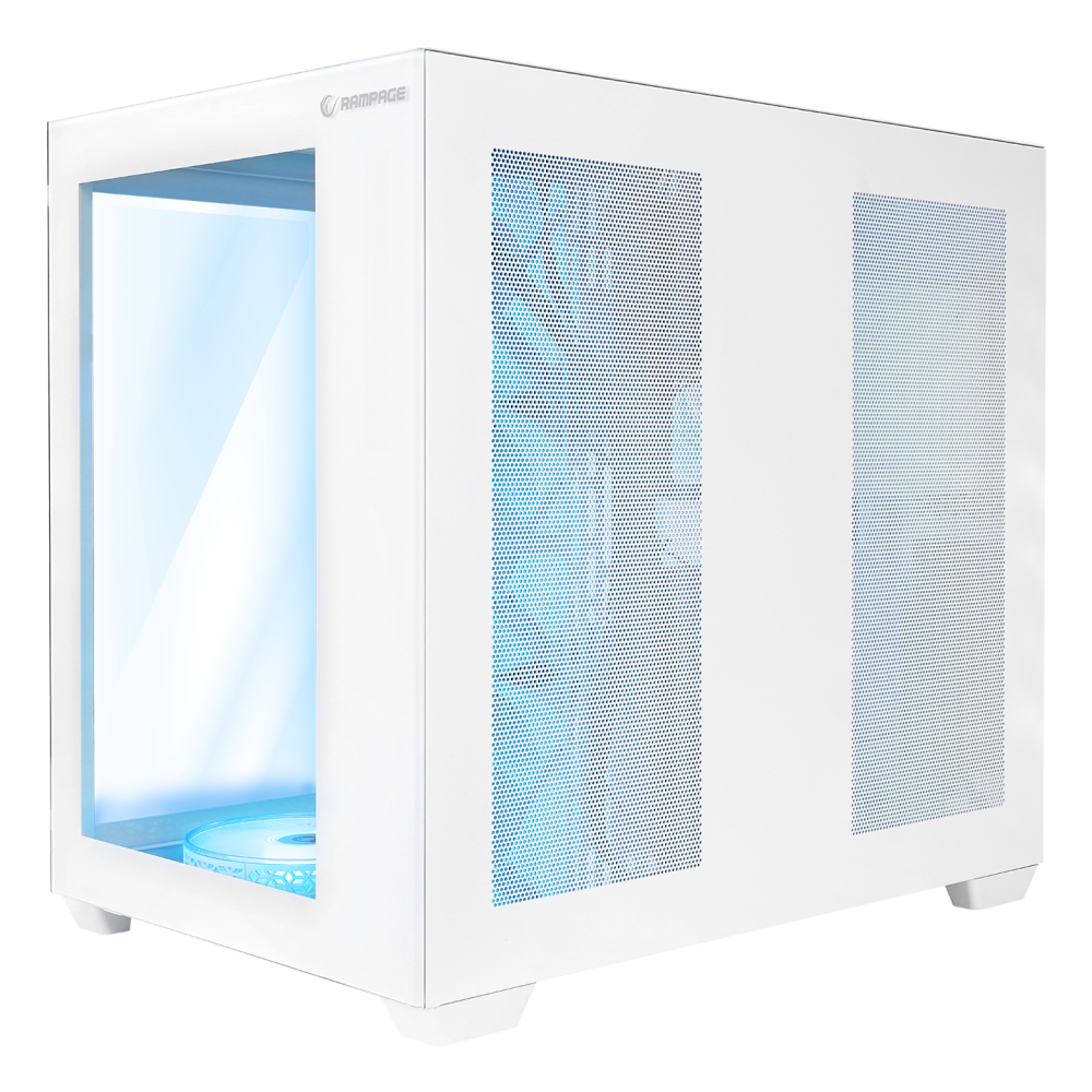 ICEBLADE Temperli Camlı Beyaz ATX Mid-T Gaming Oyuncu Kasası - Rampage