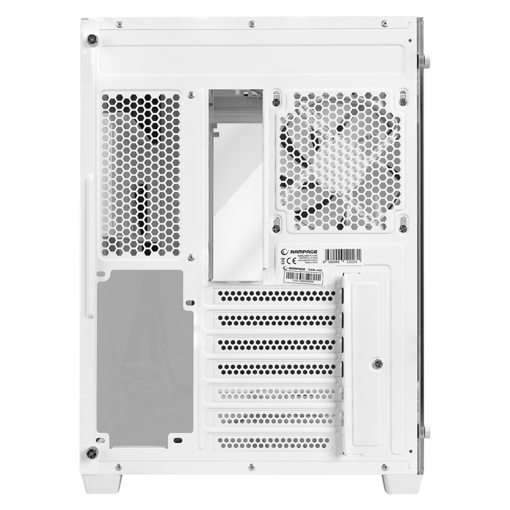 ICEBLADE Temperli Camlı Beyaz ATX Mid-T Gaming Oyuncu Kasası - Rampage