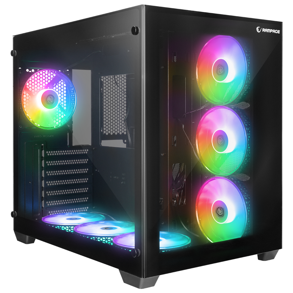ICEBLADE Temperli Camlı SiyahATX Mid-T Gaming Oyuncu Kasası - Rampage
