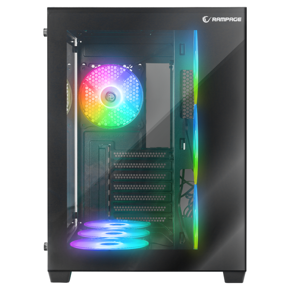 ICEBLADE Temperli Camlı SiyahATX Mid-T Gaming Oyuncu Kasası - Rampage