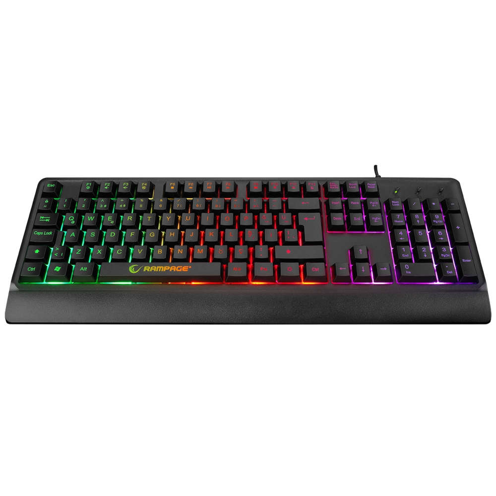 KM-99 DOBBLE Rainbow Backlight 7 Tuşlu 6400dpi Gaming Klavye + Mouse Set - Rampage