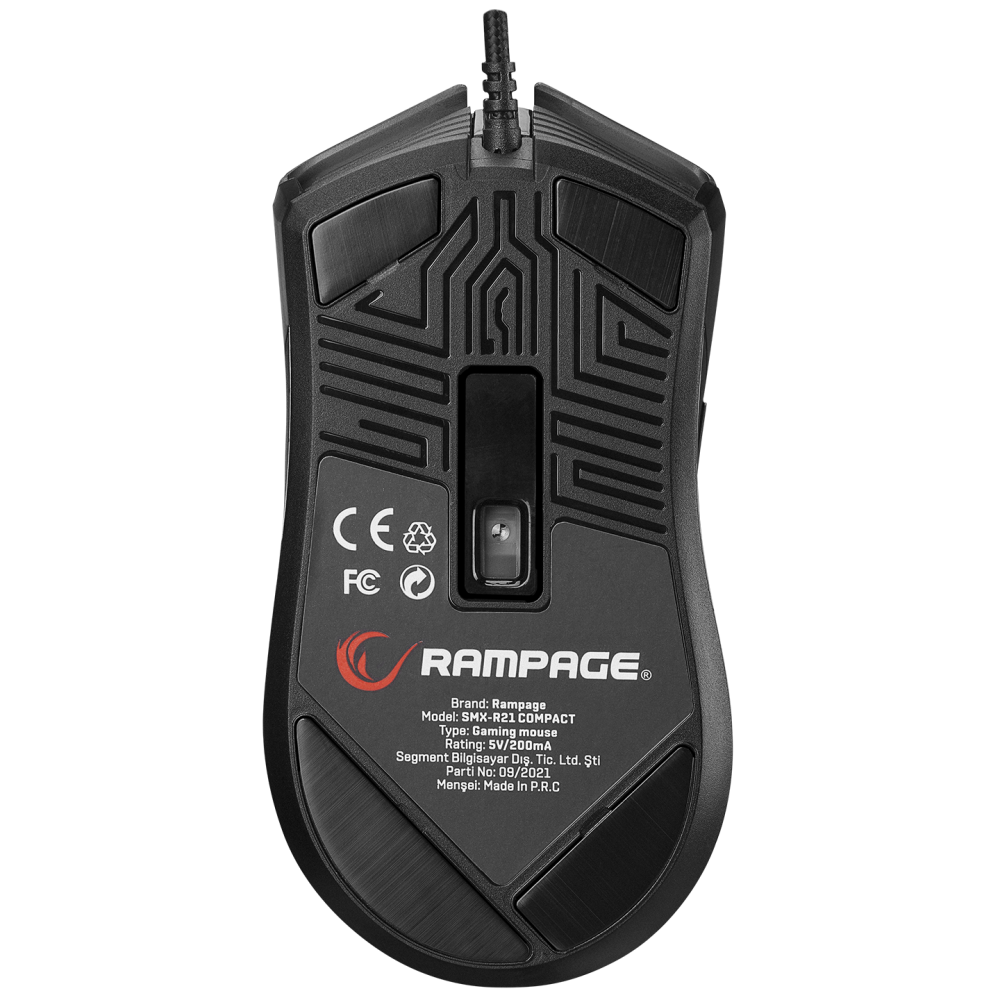 SMX-R21 COMPACT Usb Siyah RGB Işıklı+Macro 7200dpi / 1000hz Gaming Oyuncu Mouse - Rampage