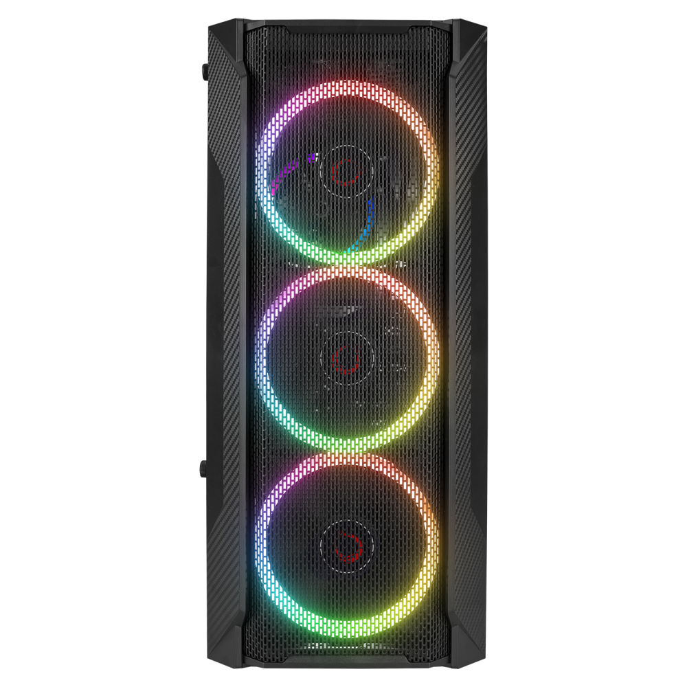 FUSION 650W 80+ BRONZE 4*12cm Rainbow Temperli Camlı ATX Mid-T Gaming Oyuncu Kasası - Rampage