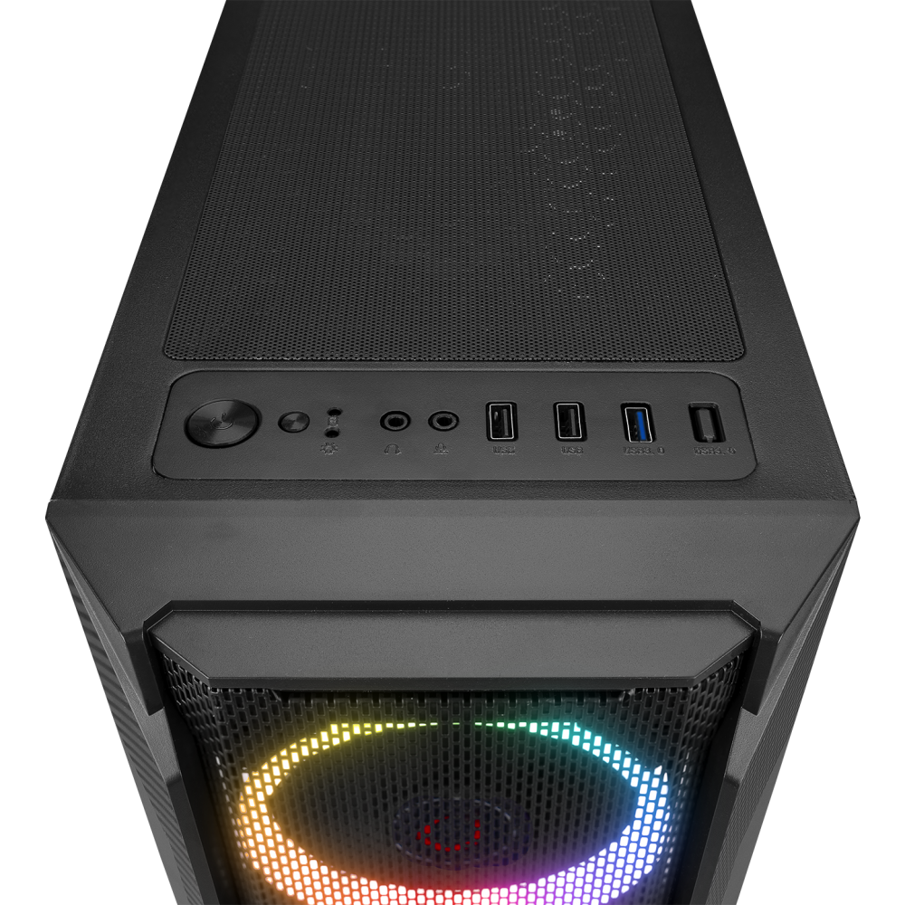FUSION 650W 80+ BRONZE 4*12cm Rainbow Temperli Camlı ATX Mid-T Gaming Oyuncu Kasası - Rampage