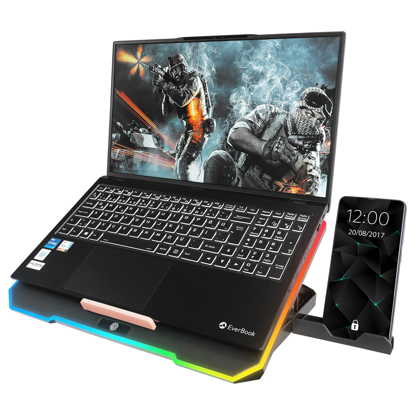 S48 FREEZ Siyah 10 Mode RGB Notebook Soğutucu Stand - Rampage