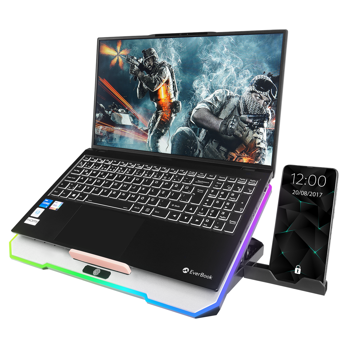 S48 FREEZ Gümüş 10 Mode RGB Notebook Soğutucu Stand - Rampage