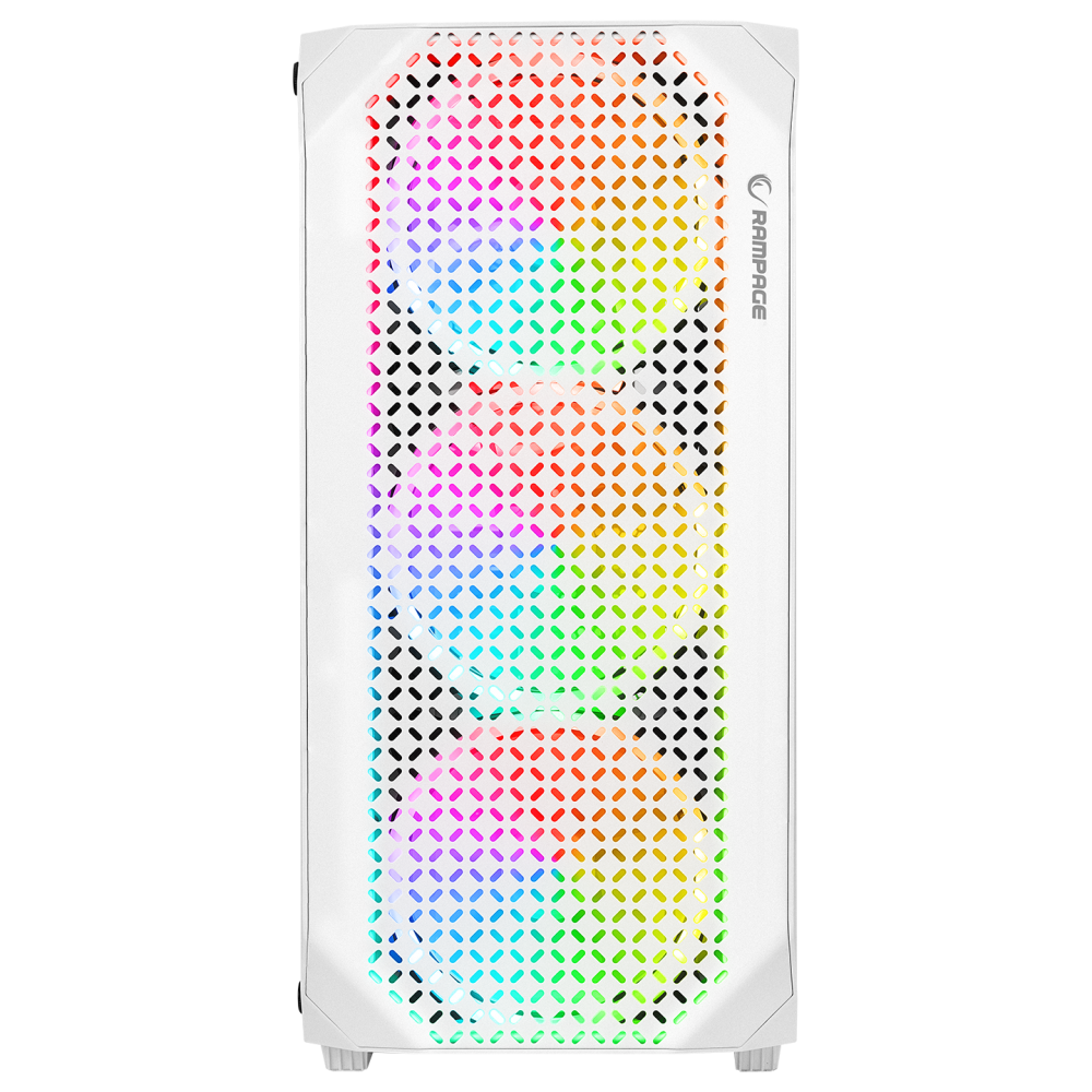 ZUKO 600W 80+ BRONZE Beyaz Metal Panel Temper Camlı Oyuncu Kasası - Rampage