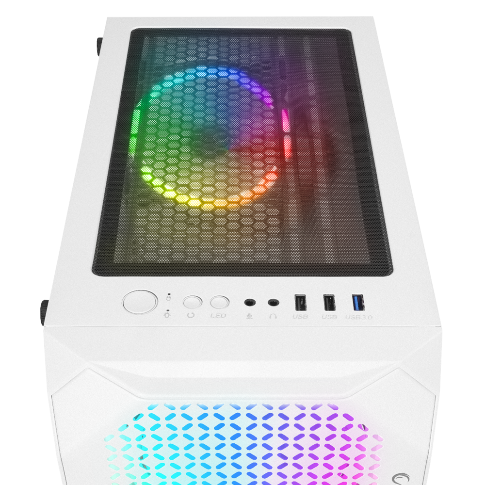 ZUKO 600W 80+ BRONZE Beyaz Metal Panel Temper Camlı Oyuncu Kasası - Rampage