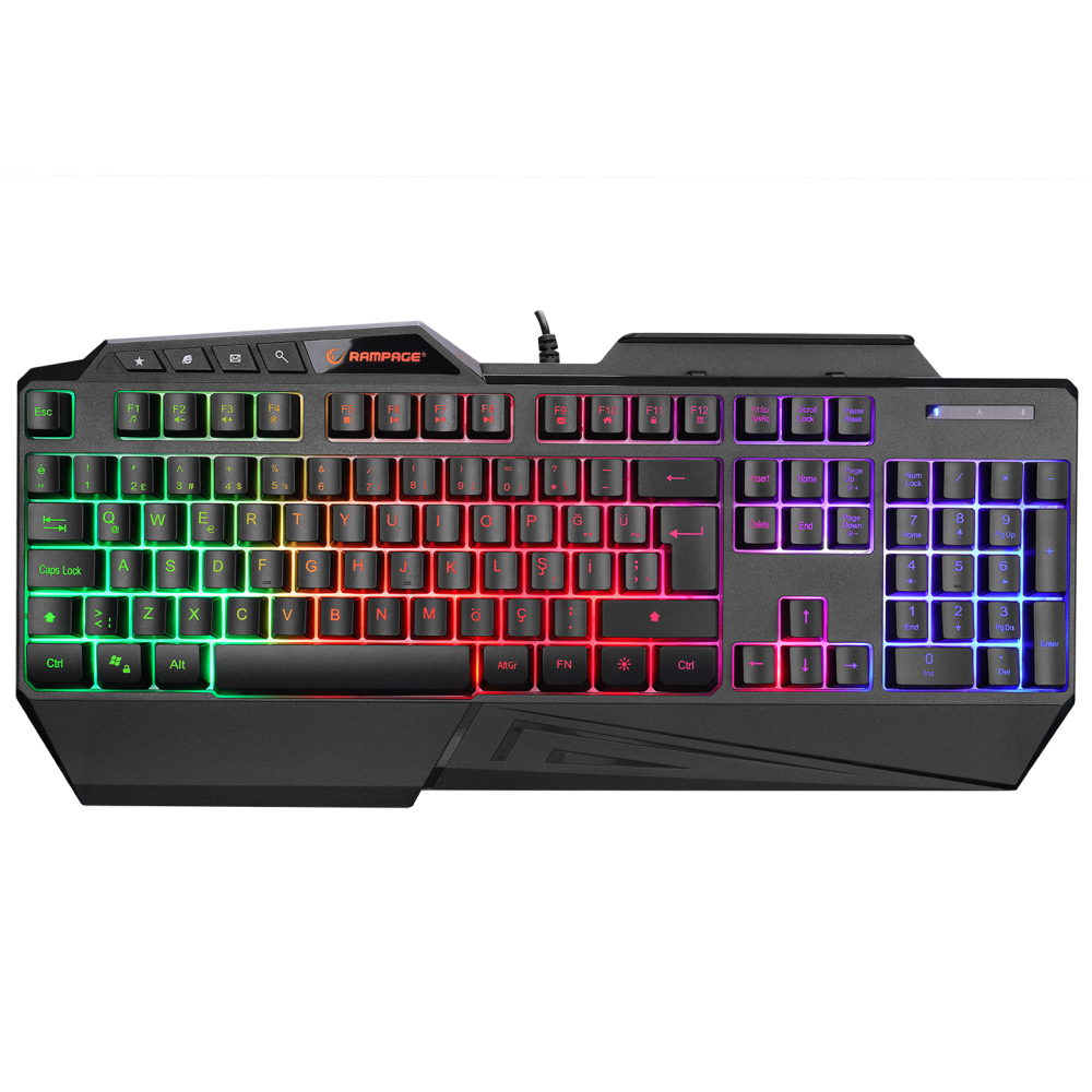 KB-R22 LETHO Multimedia Rainbow Backlight Telefon Standlı Membrane Gaming Oyuncu Klavye