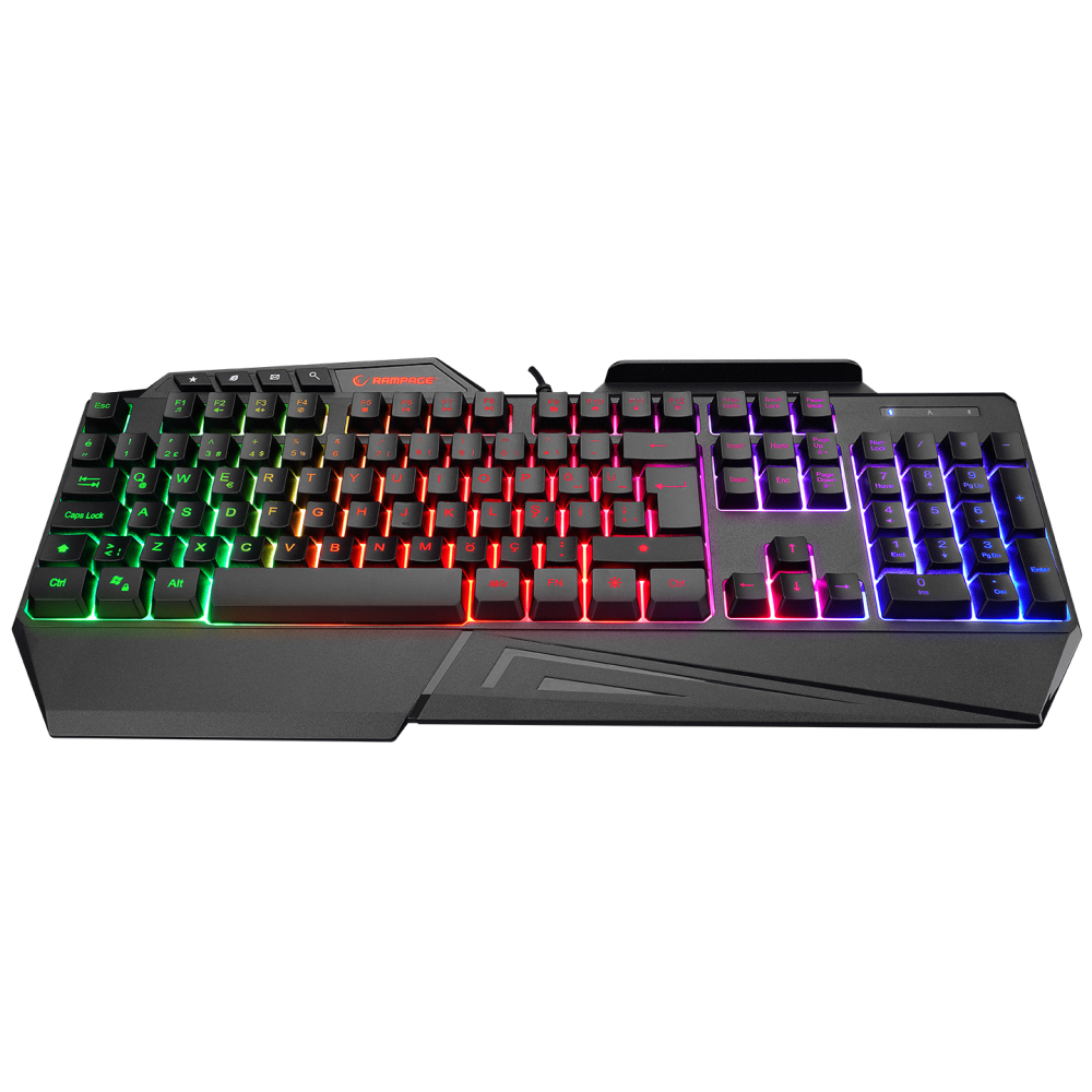 KB-R22 LETHO Multimedia Rainbow Backlight Telefon Standlı Membrane Gaming Oyuncu Klavye