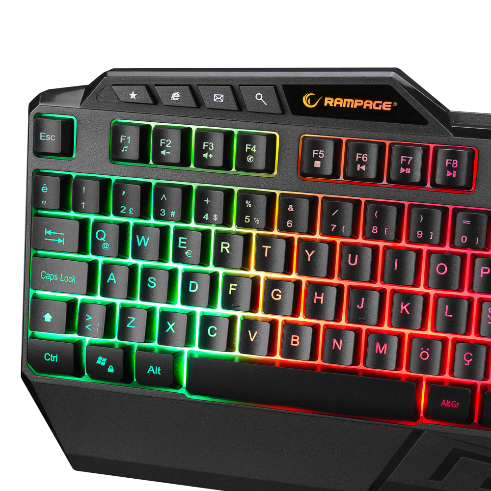 KB-R22 LETHO Multimedia Rainbow Backlight Telefon Standlı Membrane Gaming Oyuncu Klavye