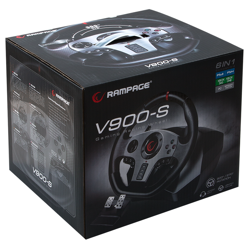 V900-S Pedallı Gaming Oyuncu Direksiyonu - Rampage