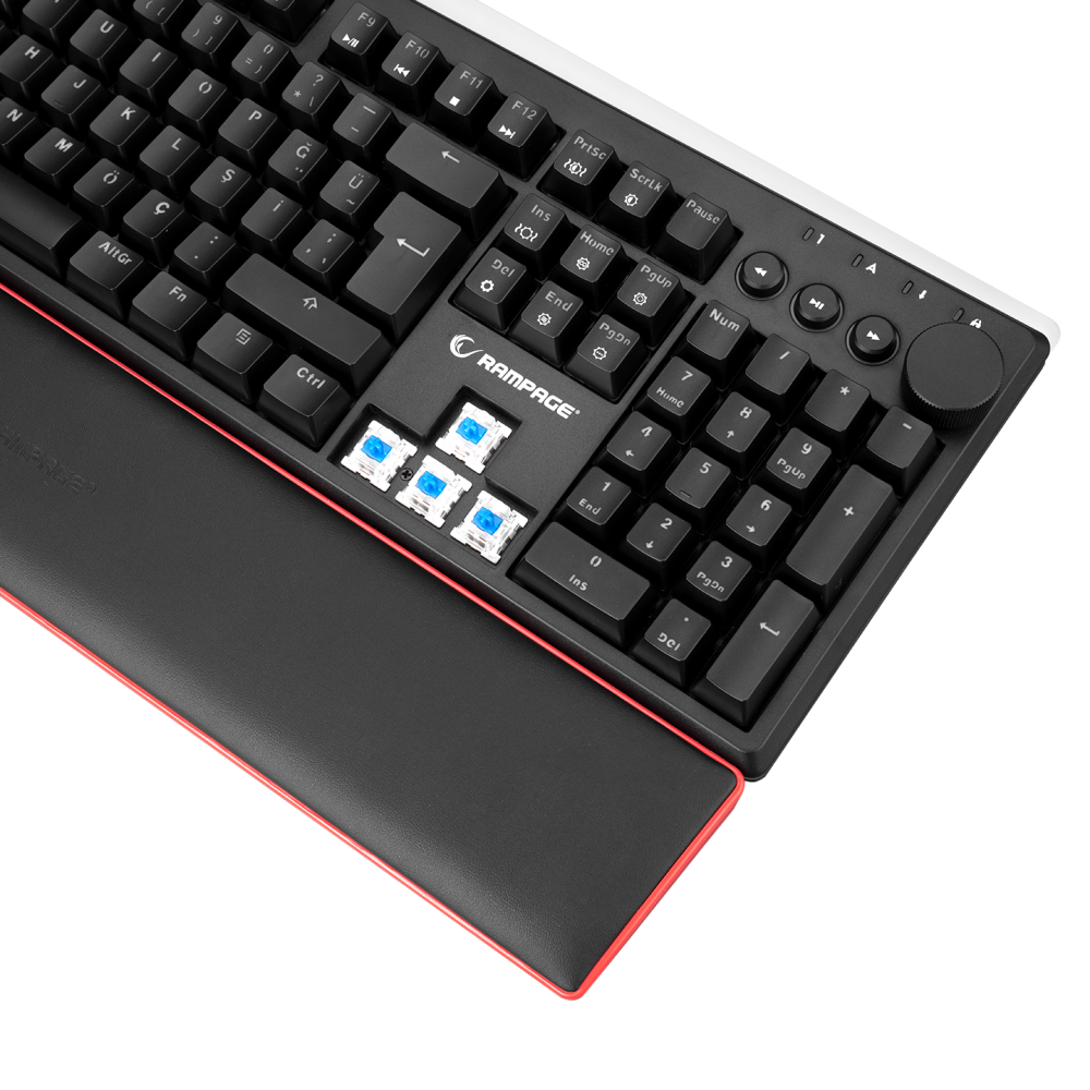 KB-R97 X-TRACER Siyah USB Blue Switch Tam Türkçe Gaming Oyuncu Mekanik Klavye - Rampage