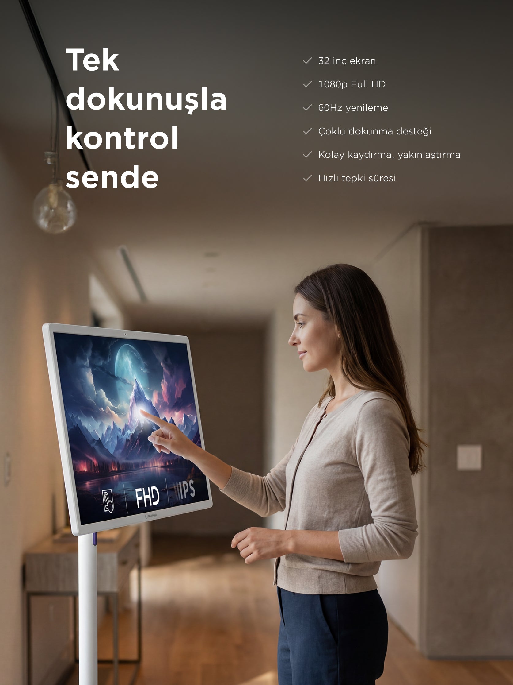 Rampage LD32FH8183MT 32'' 80 Ekran FHD IPS Android 13.0 Dokunmatik Smart Taşınabilir Monitör